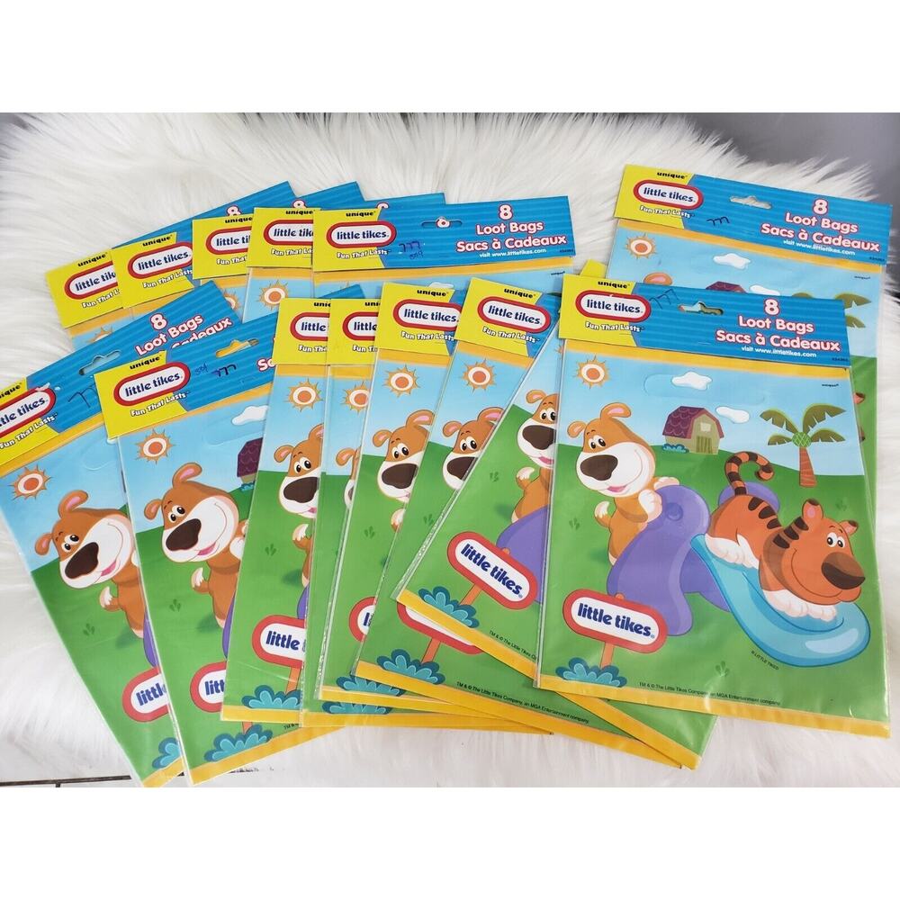 112 TOTAL DOG BAGS Little Tikes 8 Count Loot Bags Candy Treat Birthday‎ Gift New